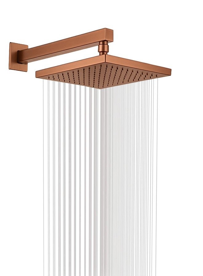 ZAP OHSQ65 360 Degree Rotation Rose Gold Square Overhead Shower SUS304 Stainless Steel | Anti-MIcrobial Silicon Nozzle, Ultra Thin & Lightweight- 6 x 6 inch Showerhead with 15 Inch Rod - Image 1
